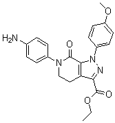 structure of CAS# 503615-07-4, 6-(4-Aminophenyl)-1-(4-methoxyphenyl)-7-oxo-4,5,6,7-tetrahydro-1H-pyrazolo[3,4-c]pyridine-3-carboxylic acid ethyl ester