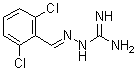 structure of CAS# 5051-62-7, Guanabenz;Guanabenz; N-(2,6-Dichlorobenzylidene)-N'-amidinohydrazine; NSC 68982; Wy 8678; [(2,6-Dichlorobenzylidene)amino]guanidine