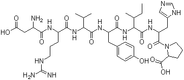 结构式 CAS# 51833-78-4, 天冬氨酰-精氨酰-缬氨酰-酪氨酰-异亮氨酰-组氨酰-脯氨酸