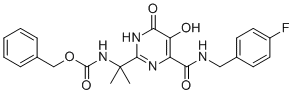 结构式 CAS# 519028-33-2, 苄基(2-(4-((4-氟苄基)氨基甲酰)-5-羟基-6-氧代-1,6-二氢嘧啶-2-基)丙烷-2-基)氨基甲酸酯