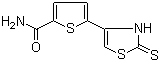 structure of CAS# 52560-89-1, 5-(2,3-Dihydro-2-thioxo-4-thiazolyl)-2-thiophenecarboxamide;NSC 317939