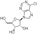 structure of CAS# 5399-87-1, 6-Chloropurine riboside;6-Chloropurine-9-beta-D-ribofuranoside; 6-Chloro-9-beta-D-ribofuranosyl-9H-purine