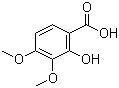 structure of CAS# 5653-46-3, 2-Hydroxy-3,4-dimethoxybenzoic acid;3,4-Dimethoxysalicylic acid; NSC 37414