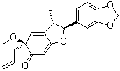 结构式 CAS# 57430-03-2, (2S,3S,5S)-2-(1,3-苯并二氧戊环-5-基)-3,5-二氢-5-甲氧基-3-甲基-5-(2-丙烯-1-基)-6(2H)-苯并呋喃酮