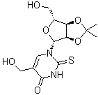 structure of CAS# 58479-71-3, 5-(Hydroxymethyl)-2',3'-O-(1-methylethylidene)-2-thiouridine