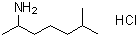 structure of CAS# 5984-59-8, 2-Amino-6-methylheptane hydrochloride;2-Isooctylamine hydrochloride; NSC 27116