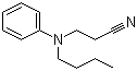 structure of CAS# 61852-40-2, 3-(Butylphenylamino)propiononitrile;N-(2-Cyanoethyl)-N-butylaniline