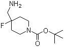 structure of CAS# 620611-27-0, 4-Aminomethyl-4-fluoropiperidine-1-carboxylic acid tert-butyl ester