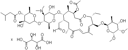 结构式 CAS# 63428-13-7, 酒石酸乙酰异戊酰泰乐菌素