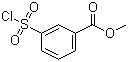 structure of CAS# 63555-50-0, Methyl 3-(chlorosulfonyl)benzoate;Methyl benzoate-3-sulfonyl chloride; 3-(Methoxycarbonyl)benzenesulfonyl chloride