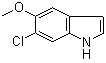 structure of CAS# 63762-72-1, 6-Chloro-5-methoxy-1H-indole;6-Chloro-5-methoxyindole