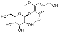 structure of CAS# 64121-98-8, Di-O-methylcrenatin;beta-D-Glucopyranoside 4-(hydroxymethyl)-2,6-dimethoxyphenyl