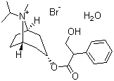 结构式 CAS# 66985-17-9, 异丙托溴铵; 溴化异丙托品; 3-(3-羟基-1-氧代-2-苯基丙氧基)-8-甲基-8-(1-甲基乙基)-8-氮杂双环(3.2.1)辛烷溴化物