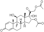 structure of CAS# 67-78-7, Triamcinolone diacetate;16a,21-Diacetoxy-9a-fluoro-11b,17a-dihydroxy-1,4-pregnadiene-3,20-dione; 9a-Fluoro-16a-hydroxyprednisolone 16,21-diacetate