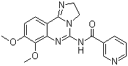 结构式 CAS# 677338-12-4, PIK 90; N-(2,3-二氢-7,8-二甲氧基咪唑并[1,2-c]喹唑啉-5-基)-3-吡啶甲酰胺