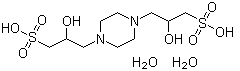 结构式 CAS# 68189-43-5, 哌嗪-N,N'-双(2-羟基丙烷磺酸)