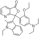structure of CAS# 69898-40-4, 3-(1-Ethyl-2-methylindol-3-yl)-3-(2-ethoxy-4-diethylaminophenyl)-4-azaphthalide;3-(2-Ethoxy-4-diethylaminophenyl)-3-(1-ethyl-2-methylindol-3-yl)-4-azaphthalide; 3-(4-Diethylamino-2-ethoxyphenyl)-3-(1-ethyl-2-methylindol-3-yl)-4-azaphthalide; 3-(4-Diethylamino-2-ethoxyphenyl)-3-(2-methyl-1-ethylindol-3-yl)-4-azaphthalide; 7-(1-Ethyl-2-methylindol-3-yl)-7-(4-diethylamino-2-ethoxyphenyl)-5,7-dihydrofuro[3,4-b]pyridin-5-one; Blue 63; Yamamoto Blue 63