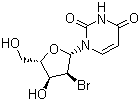 structure of CAS# 72218-68-9, 2'-Bromo-2'-deoxyuridine;1-[(2R,3R,4R,5R)-3-Bromo-4-hydroxy-5-(hydroxymethyl)oxolan-2-yl]pyrimidine-2,4-dione
