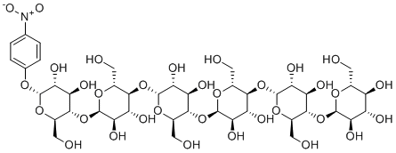 结构式 CAS# 74173-30-1, 4-硝基苯基-alpha-D-麦芽己糖苷