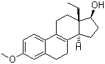 结构式 CAS# 7443-72-3, 13-乙基-3-甲氧基雌甾-1,3,5(10),8-四烯-17b-醇