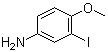 structure of CAS# 74587-12-5, 3-Iodo-4-methoxybenzenamine;3-Iodo-4-methoxyaniline