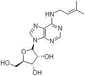 structure of CAS# 7724-76-7, Riboprine;6-(3,3-Dimethylallylamino)-9-(b-D-ribofuranosyl)purine
