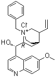 structure of CAS# 77481-82-4, N-Benzylquinidinium chloride;(9S)-9-Hydroxy-6'-methoxy-1-(phenylmethyl)cinchonanium chloride