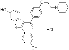 Raloxifene hydrochloride molecular structure (CAS 82640-04-8)
