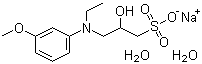 结构式 CAS# 82692-96-4, N-乙基-N-(2-羟基-3-磺丙基l)-3-甲氧基苯胺钠盐(二水合物)