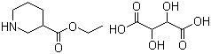 结构式 CAS# 83602-38-4, (S)-3-哌啶甲酸乙酯酒石酸盐