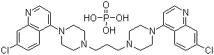 structure of CAS# 85547-56-4, Piperaquine phosphate;4,4'-(1,3-Propanediyldi-4,1-piperazinediyl)bis(7-chloroquinoline) phosphate