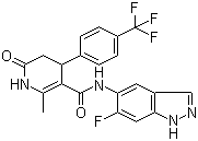 结构式 CAS# 864082-47-3, GSK 429286 A; N-(6-氟-1H-吲唑-5-基)-2-甲基-6-氧代-4-[4-(三氟甲基)苯基]-1,4,5,6-四氢-3-吡啶甲酰胺