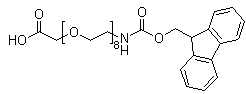 structure of CAS# 868594-52-9, 5,8,11,14,17,20,23,26-Octaoxa-2-azaoctacosanedioic acid 1-(9H-fluoren-9-ylmethyl) ester