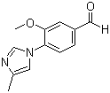 structure of CAS# 870837-18-6, 3-Methoxy-4-(4-methyl-1H-imidazol-1-yl)benzaldehyde