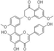 structure of CAS# 873999-88-3, 8-[5-[(2S)-3,4-Dihydro-5-hydroxy-7-methoxy-4-oxo-2H-1-benzopyran-2-yl]-2-methoxyphenyl]-5,7-dihydroxy-2-(4-hydroxyphenyl)-4H-1-benzopyran-4-one