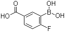 structure of CAS# 874219-59-7, 5-Carboxy-2-fluorophenylboronic acid;2-Fluoro-5-carboxyphenylboronic acid; 2-Fluoro-5-carboxybenzeneboronic acid