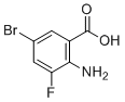 结构式 CAS# 874784-14-2, 2-氨基-5-溴-3-氟苯甲酸