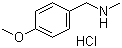 结构式 CAS# 876-32-4, 4-甲氧基-N-甲基苄胺盐酸盐