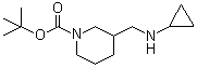 结构式 CAS# 887586-29-0, 3-[(环丙基氨基)甲基]-1-哌啶甲酸叔丁酯