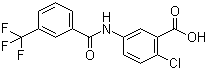 structure of CAS# 896160-35-3, 5-[[[3-(Trifluoromethyl)phenyl]carbonyl]amino]-2-chlorobenzoic acid