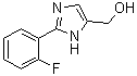 structure of CAS# 906477-25-6, 2-(2-Fluorophenyl)-1H-imidazole-5-methanol;[2-(2-Fluorophenyl)-1H-imidazol-4-yl]methanol