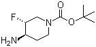 结构式 CAS# 907544-16-5, 反式-4-氨基-3-氟哌啶-1-甲酸叔丁酯