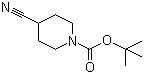 结构式 CAS# 91419-52-2, N-Boc-4-氰基哌啶; N-叔丁氧羰基-4-氰基哌啶; 4-氰基哌啶-1-甲酸叔丁酯
