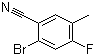 structure of CAS# 916792-07-9, 2-Bromo-4-fluoro-5-methylbenzonitrile
