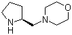 structure of CAS# 91790-91-9, (S)-4-(2-Pyrrolidinylmethyl)morpholine;(2S)-2-[(Morpholin-4-yl)methyl]pyrrolidine; (S)-2-((Morpholin-4-yl)methyl)pyrrolidine; (S)-2-Morpholinomethylpyrrolidine; 4-[(2S)-Pyrrolidin-2-ylmethyl]morpholine