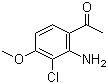 structure of CAS# 923289-36-5, 1-(2-Amino-3-chloro-4-methoxyphenyl)ethanone
