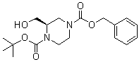结构式 CAS# 930782-89-1, 1-叔丁氧羰基-(2R)-2-(羟甲基)哌嗪-4-羧酸苄酯