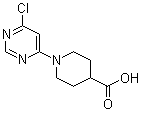 structure of CAS# 939986-75-1, 1-(6-Chloro-4-pyrimidinyl)-4-piperidinecarboxylic acid