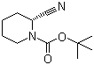 structure of CAS# 940000-26-0, (2R)-2-Cyano-1-piperidinecarboxylic acid tert-butyl ester