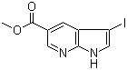 structure of CAS# 944937-30-8, 3-Iodo-7-azaindole-5-carboxylic acid methyl ester;3-Iodo-1H-pyrrolo[2,3-b]pyridine-5-carboxylic acid methyl ester